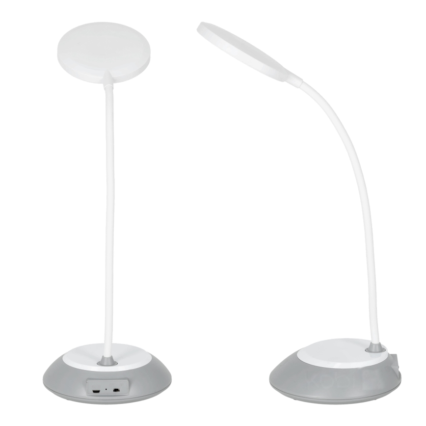 LED Ściemnialna akumulatorowa lampa stołowa VISUA LED/5W/5V 3000-5000K 1200 mAh szara