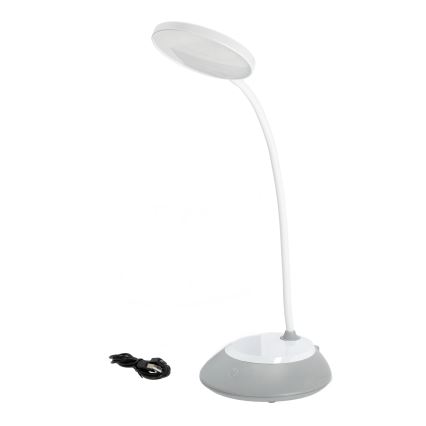 LED Ściemnialna akumulatorowa lampa stołowa VISUA LED/5W/5V 3000-5000K 1200 mAh szara
