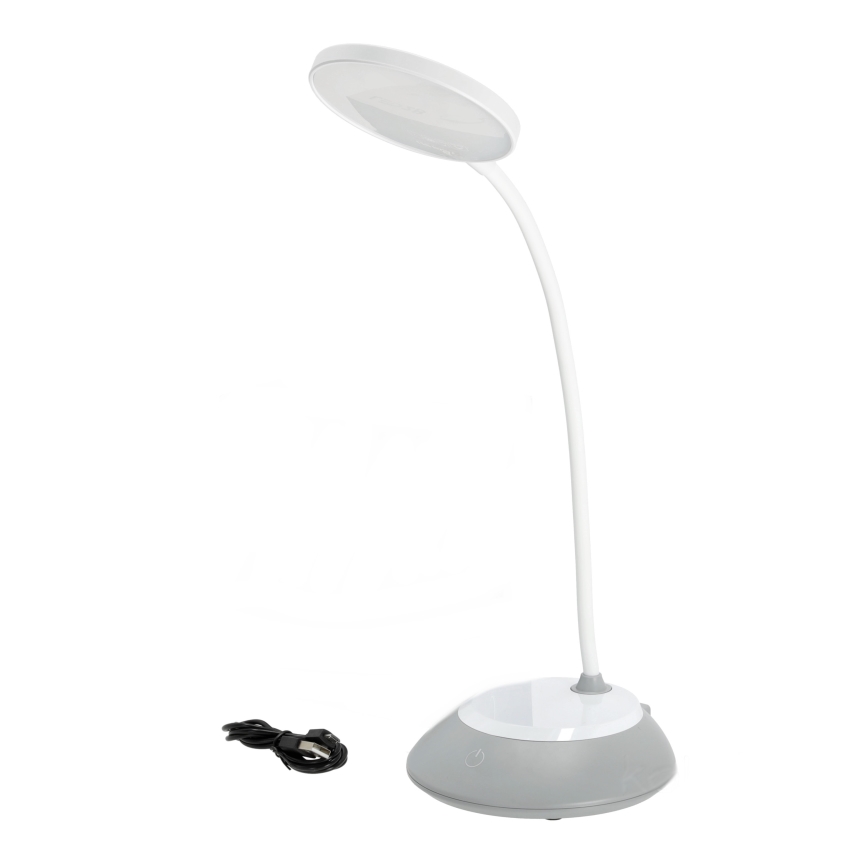 LED Ściemnialna akumulatorowa lampa stołowa VISUA LED/5W/5V 3000-5000K 1200 mAh szara