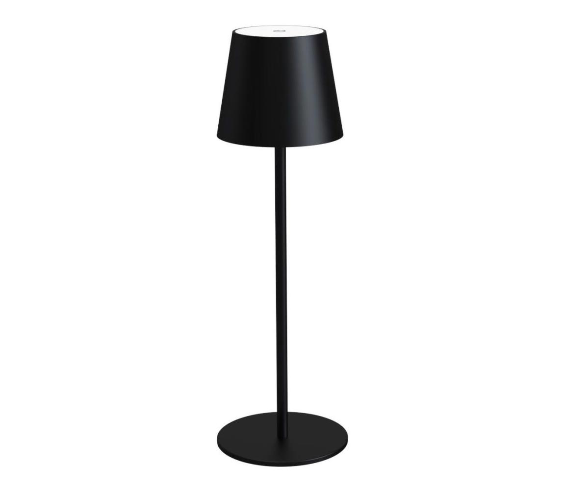 LED Ściemnialna akumulatorowa lampa stołowa LED/4W/4000 mAh 3000/4000/5500K IP44 czarna