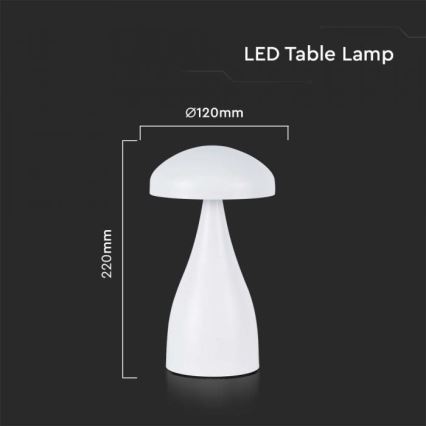 LED Ściemnialna akumulatorowa dotykowa lampka stołowa LED/1W/5V 3000-6000K 1800 mAh biała