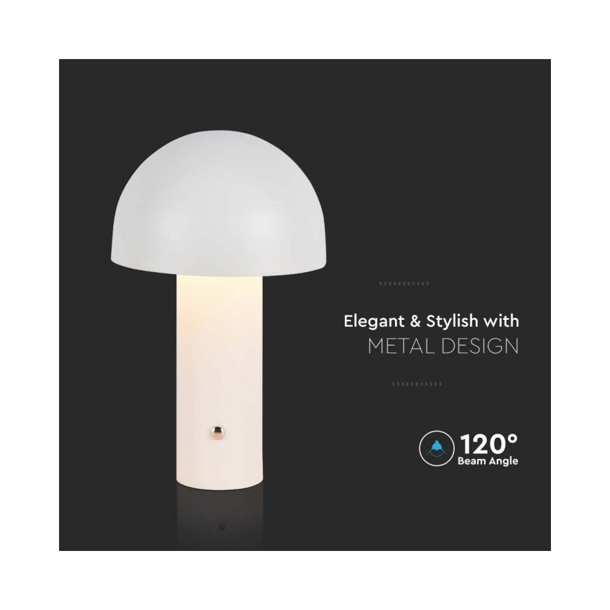 LED Ściemnialna akumulatorowa dotykowa lampka stołowa LED/1W/5V 3000-6000K 1800 mAh biała