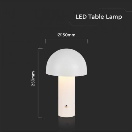 LED Ściemnialna akumulatorowa dotykowa lampka stołowa LED/1W/5V 3000-6000K 1800 mAh biała