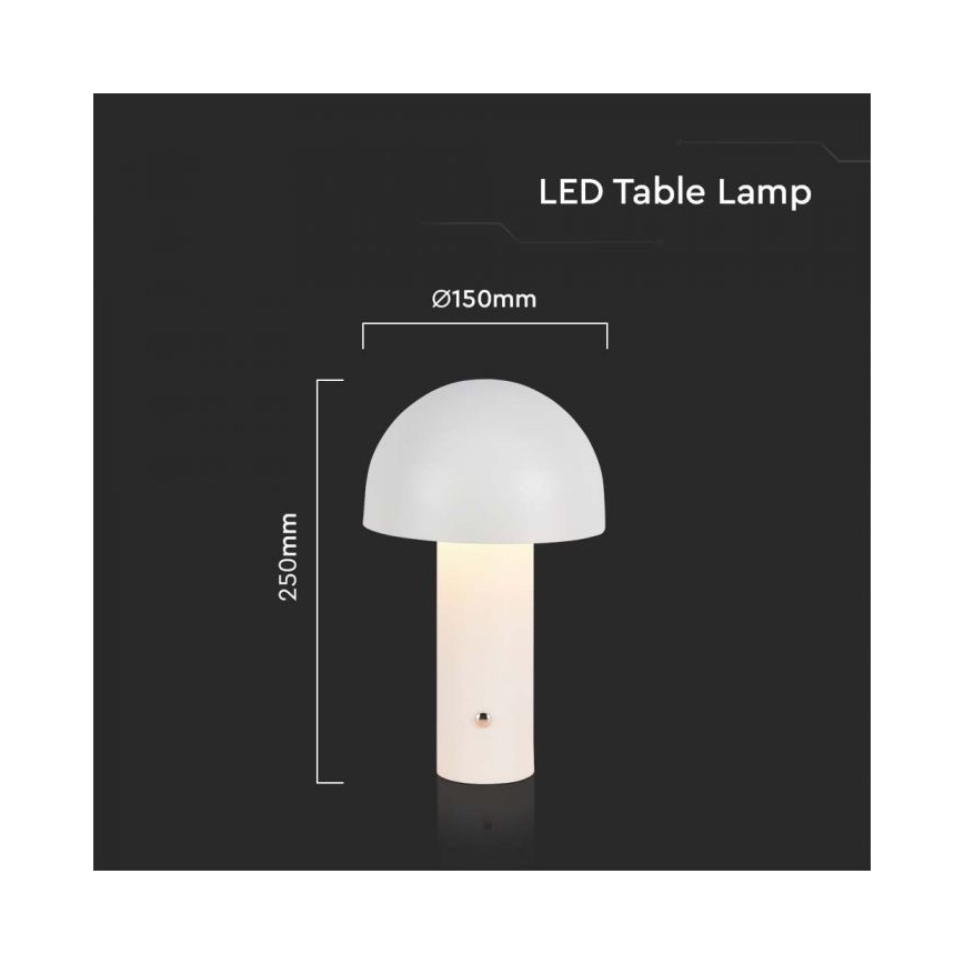 LED Ściemnialna akumulatorowa dotykowa lampka stołowa LED/1W/5V 3000-6000K 1800 mAh biała