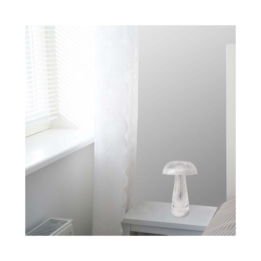LED Ściemnialna akumulatorowa dotykowa lampka stołowa LED/1W/5V 3000-6000K 1800 mAh przezroczysta