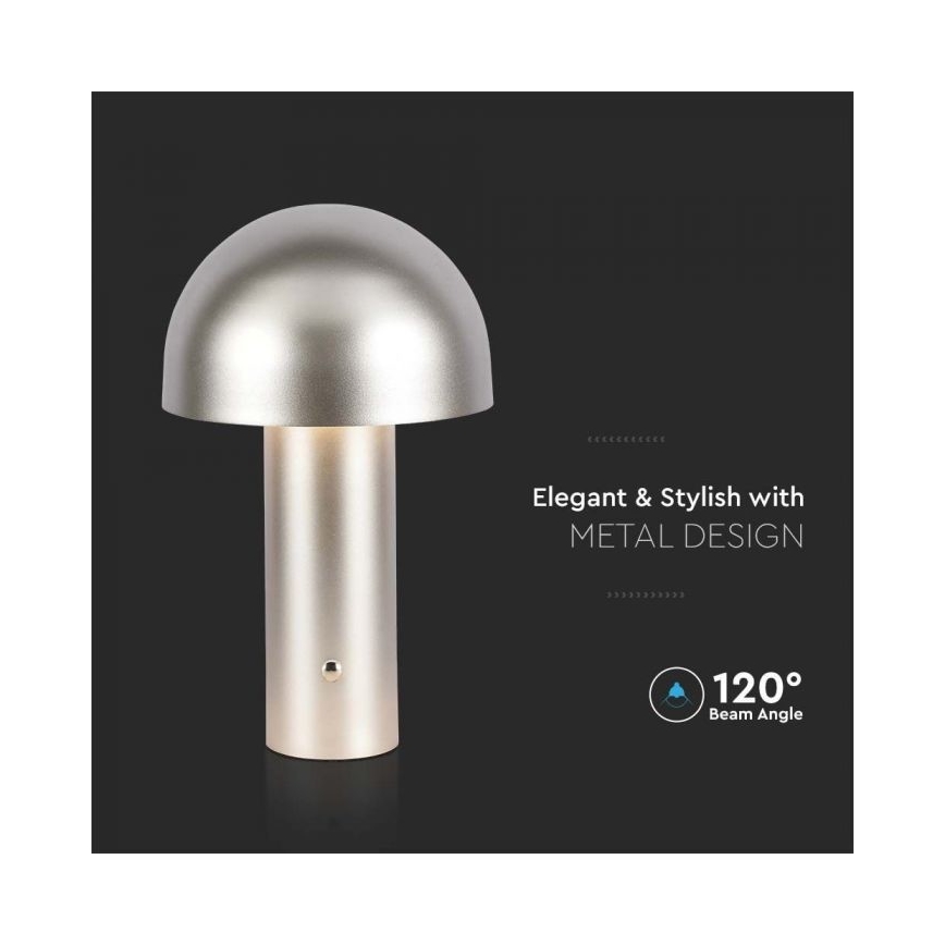 LED Ściemnialna akumulatorowa dotykowa lampka stołowa LED/1W/5V 3000-6000K 1800 mAh złota