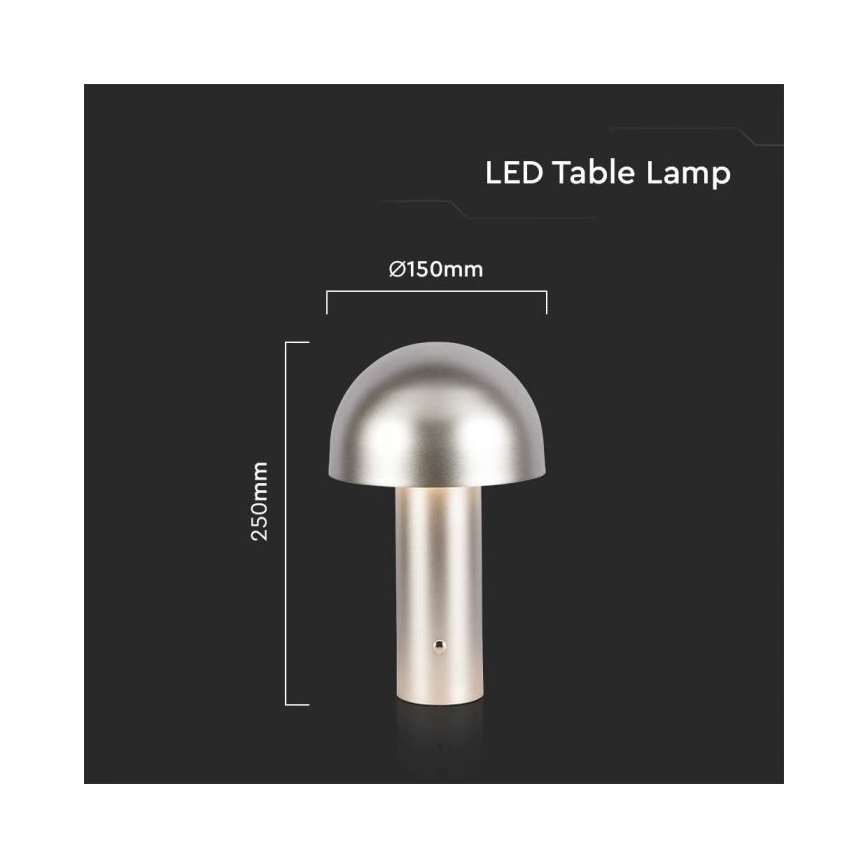 LED Ściemnialna akumulatorowa dotykowa lampka stołowa LED/1W/5V 3000-6000K 1800 mAh złota