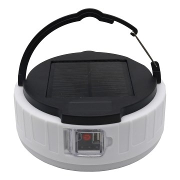 LED Ściemnialna akumulatorowa solarny lampa z funkcją power banku K3 LED/2W/5,5V 6500K IPX4 2400 mAh czarny/biały