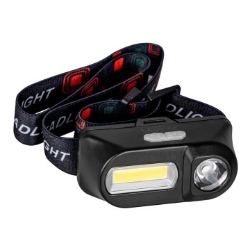 LED Ściemnialna czołówka akumulatorowa 2xLED/5V IP44 210 błyszcząca 2000 mAh