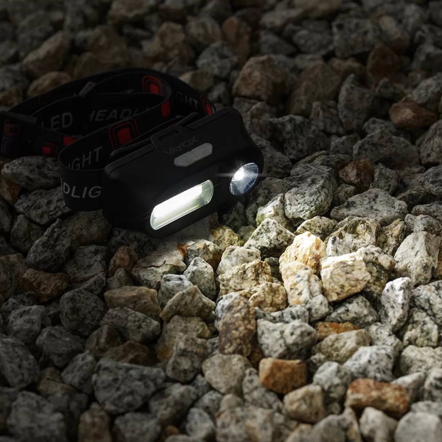 LED Ściemnialna czołówka akumulatorowa 2xLED/5V IP44 210 błyszcząca 2000 mAh
