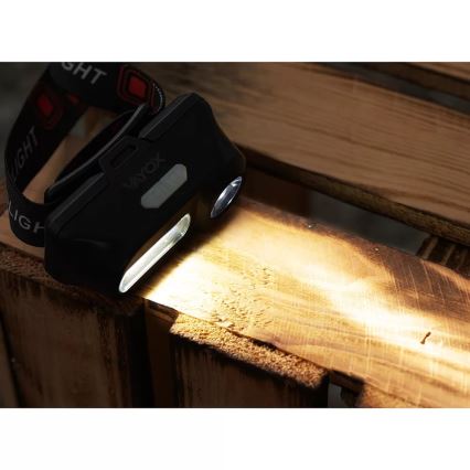 LED Ściemnialna czołówka akumulatorowa 2xLED/5V IP44 210 błyszcząca 2000 mAh