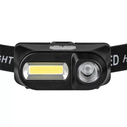 LED Ściemnialna czołówka akumulatorowa 2xLED/5V IP44 210 błyszcząca 2000 mAh