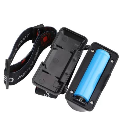 LED Ściemnialna czołówka akumulatorowa 2xLED/5V IP44 210 błyszcząca 2000 mAh