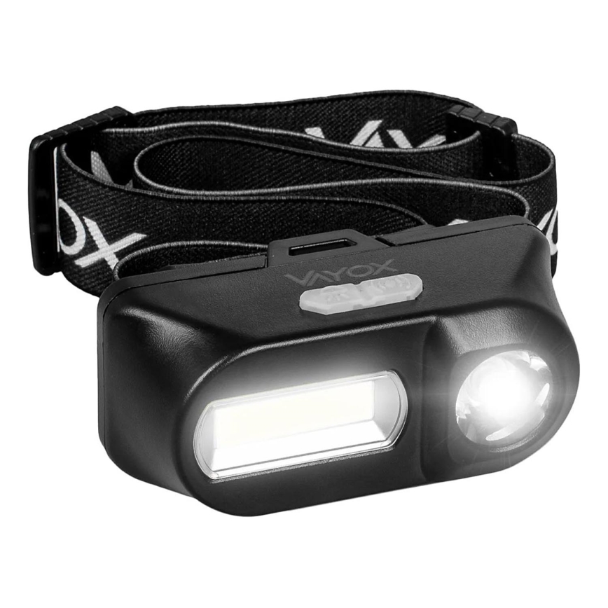 LED Ściemnialna czołówka akumulatorowa 2xLED/5V IPX4 250 błyszcz. 2000 mAh