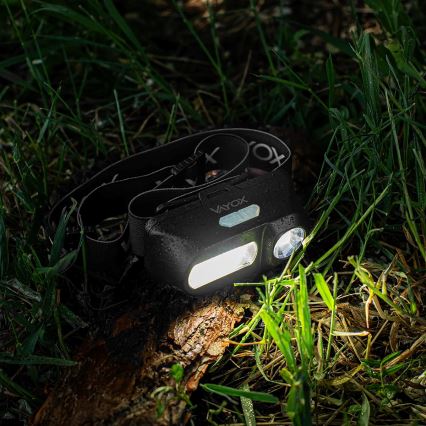 LED Ściemnialna czołówka akumulatorowa 2xLED/5V IPX4 250 błyszcz. 2000 mAh