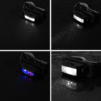 LED Ściemnialna czołówka akumulatorowa 3xLED/5V IPX4 100 błyszcząca 1200 mAh