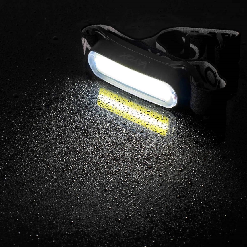 LED Ściemnialna czołówka akumulatorowa LED/5V IPX4 300 błyszcząca 1200 mAh