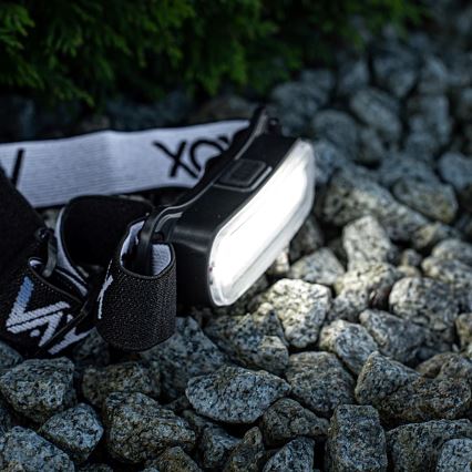 LED Ściemnialna czołówka akumulatorowa LED/5V IPX4 300 błyszcząca 1200 mAh