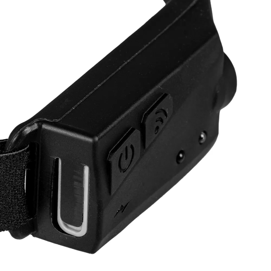 LED Ściemnialna czołówka akumulatorowa z czujnikiem 2xLED/5V IP44 350 błyszcząca 1200 mAh