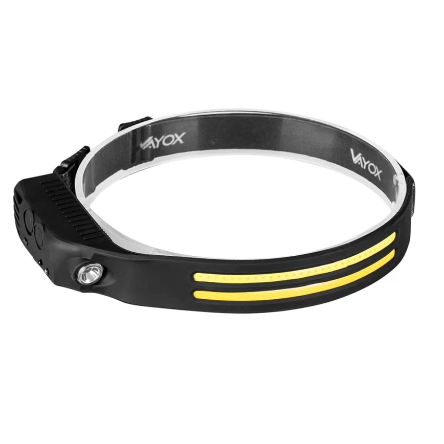 LED Ściemnialna czołówka akumulatorowa z czujnikiem 3xLED/5V IP44 300 błyszcząca 1200 mAh