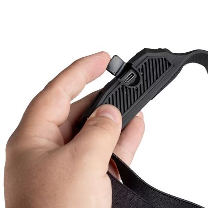 LED Ściemnialna czołówka akumulatorowa z czujnikiem 3xLED/5V IP44 300 błyszcząca 1200 mAh