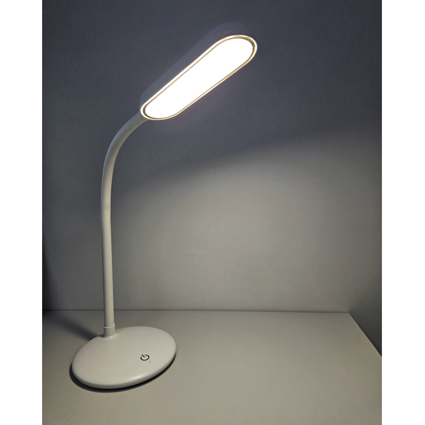 LED Ściemnialna dotykowa elastyczna Lampa stołowa LED/6W/5V USB 1200 mAh biały