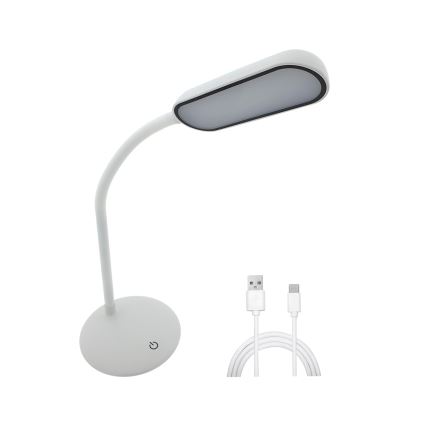 LED Ściemnialna dotykowa elastyczna Lampa stołowa LED/6W/5V USB 1200 mAh biały
