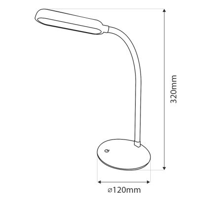 LED Ściemnialna dotykowa elastyczna Lampa stołowa LED/6W/5V USB 1200 mAh biały