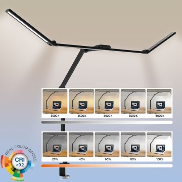 LED Ściemnialna dotykowa elastyczna lampa stołowa POINTIQ LED/36W/230V 3000-6500K CRI 92 czarny