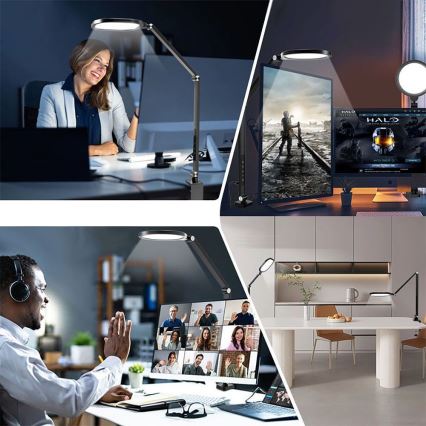 LED Ściemnialna dotykowa elastyczny Lampa stołowa POINTIQ LED/15W/230V 3000-6500K CRI 96 czarny