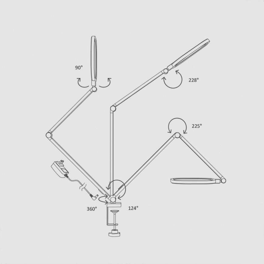 LED Ściemnialna dotykowa elastyczny Lampa stołowa POINTIQ LED/15W/230V 3000-6500K CRI 96 czarny