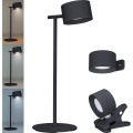LED ściemnialna dotykowa lampa ładowalna 3w1 LED/4W/2000 mAh 3000/4000/6500K czarna