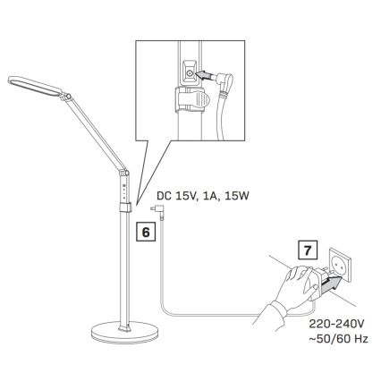 LED Ściemnialna dotykowa lampa podłogowa FERRARA LED/13W/230V 3000/4000/6000K biała
