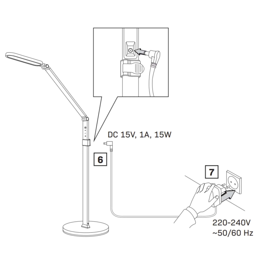LED Ściemnialna dotykowa lampa podłogowa FERRARA LED/13W/230V 3000/4000/6000K biała