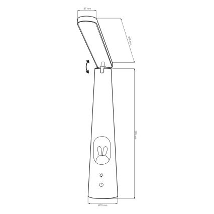 LED Ściemnialna dotykowa lampa stołowa BUNNY LED/7W/230V 2700/4000/6500K biały