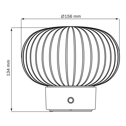 LED Ściemnialna dotykowa lampa stołowa LATTE LED/1,8W/5V USB 2000 mAh matowy chrom/biały