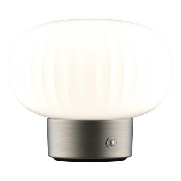 LED Ściemnialna dotykowa lampa stołowa LATTE LED/1,8W/5V USB 2000 mAh matowy chrom/biały
