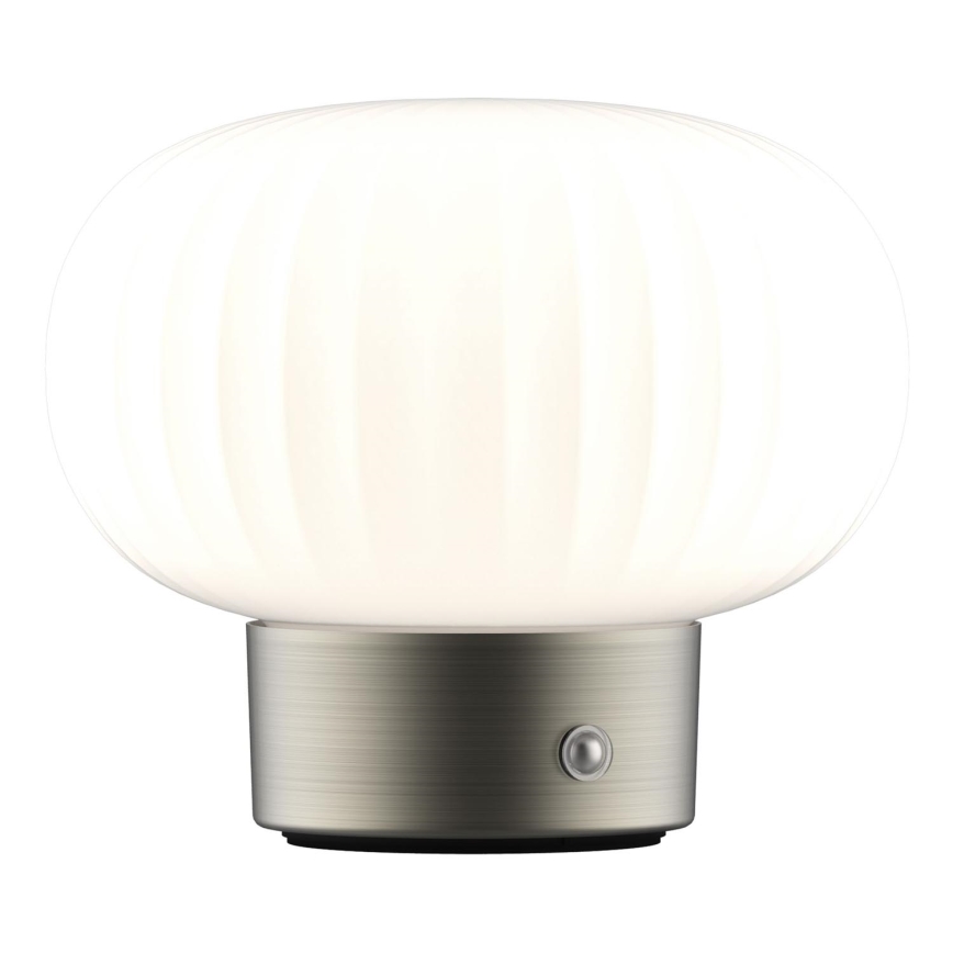 LED Ściemnialna dotykowa lampa stołowa LATTE LED/1,8W/5V USB 2000 mAh matowy chrom/biały