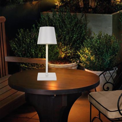 LED Ściemnialna dotykowa lampa stołowa LED/3,5W/5V 5200 mAh IP54 biała