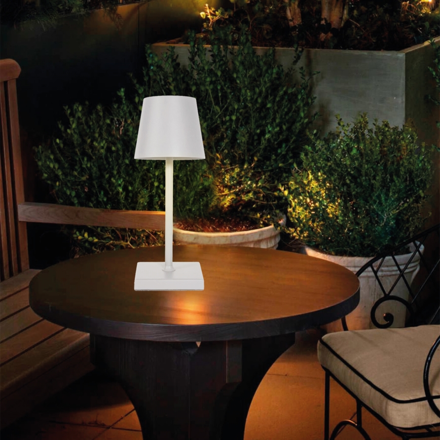 LED Ściemnialna dotykowa lampa stołowa LED/3,5W/5V 5200 mAh IP54 biała