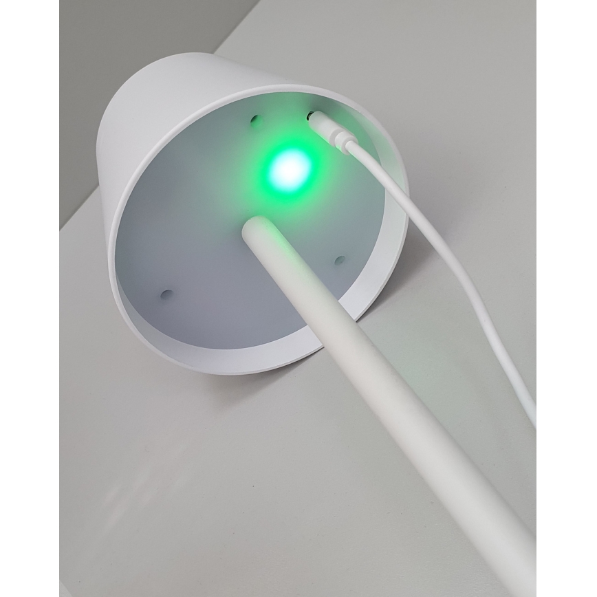 LED Ściemnialna dotykowa lampa stołowa LED/5W/5V USB 1200 mAh biały