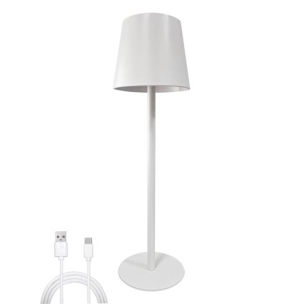 LED Ściemnialna dotykowa lampa stołowa LED/5W/5V USB 1200 mAh biały