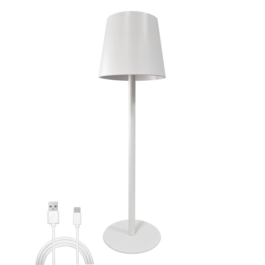 LED Ściemnialna dotykowa lampa stołowa LED/5W/5V USB 1200 mAh biały