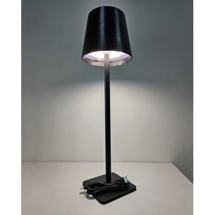 LED Ściemnialna dotykowa lampa stołowa LED/5W/5V USB 1200 mAh czarny