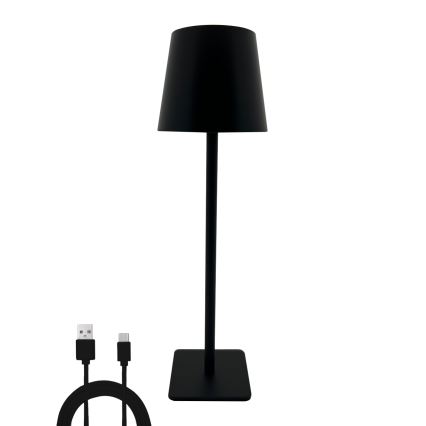 LED Ściemnialna dotykowa lampa stołowa LED/5W/5V USB 1200 mAh czarny