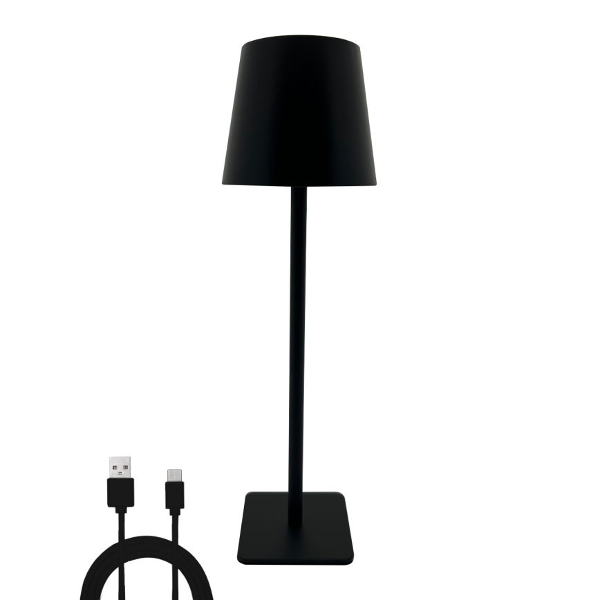 LED Ściemnialna dotykowa lampa stołowa LED/5W/5V USB 1200 mAh czarny