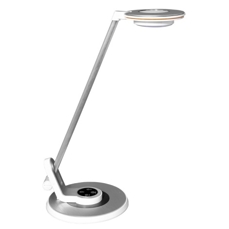 LED Ściemnialna dotykowa lampa stołowa LIMA LED/8W/230V USB srebrne