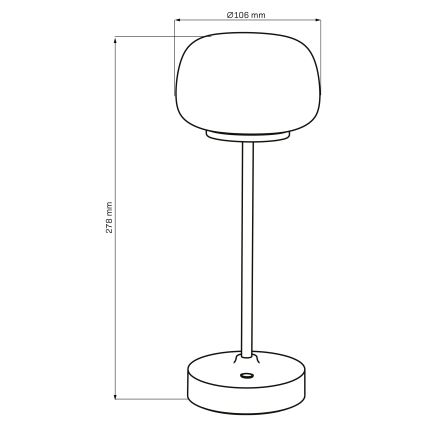 LED Ściemnialna dotykowa lampa stołowa RIMINI LED/2W/5V USB 2000 mAh matowy chrom/biały