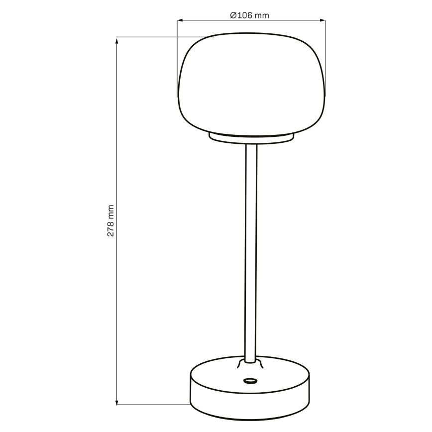 LED Ściemnialna dotykowa lampa stołowa RIMINI LED/2W/5V USB 2000 mAh matowy chrom/biały
