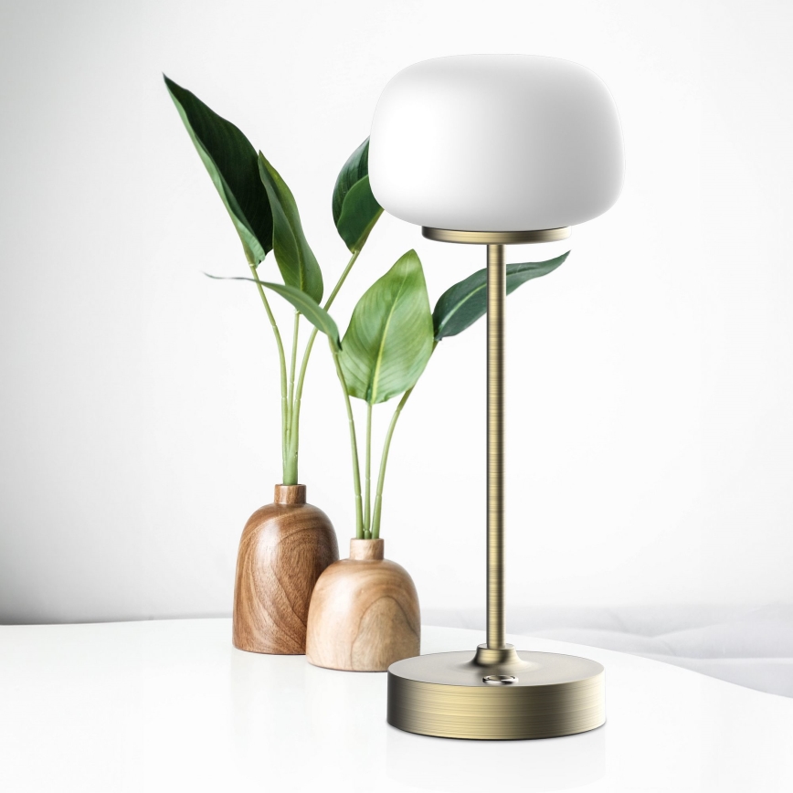 LED Ściemnialna dotykowa lampa stołowa RIMINI LED/2W/5V USB 2000 mAh zl./biały